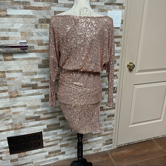 Free People Sequin Long Sleeves Minidress Sz Small Taylor Swift Eras Tour Party - Picture 7 of 14